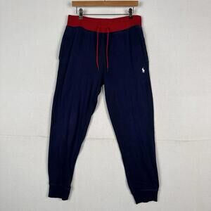 Polo Ralph Lauren Mens Medium Pants Navy Blue Cotton Interlock Jogger Track